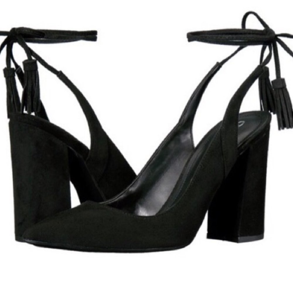 GUESS Black Tie-Up High Heels